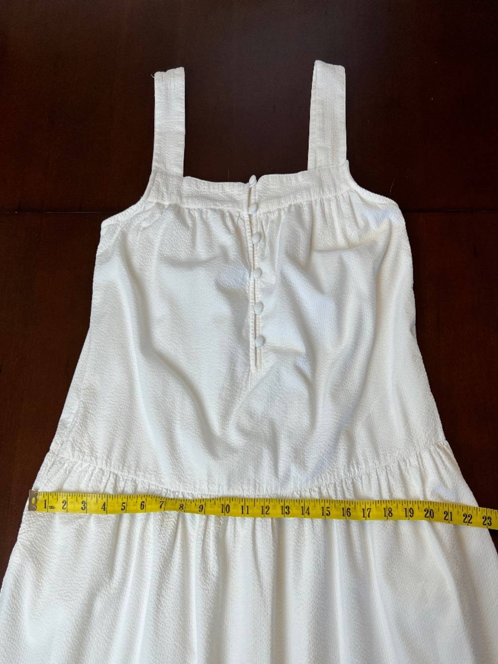 Faherty Marina Tiered Midi Seersucker White Sleeveless Dress Small - Picture 10 of 14